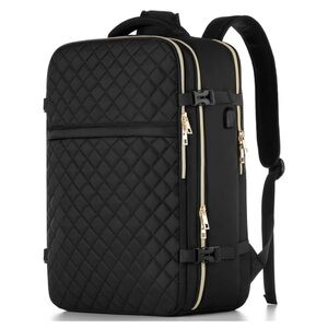 Chic Black Quilted Women's Backpack
